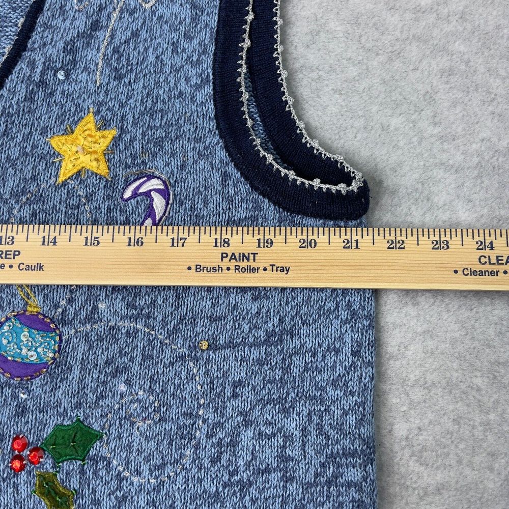 White Stag Snowman Vest Womens Plus 16W Winter Christmas Top - Picture 4 of 11